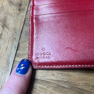 Gucci red leather wallet